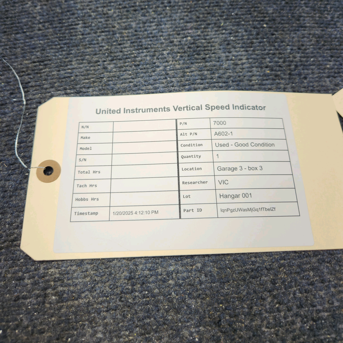 Used aircraft parts for sale, 7000 United Instruments 7000 UNITED INSTRUMENTS VERTICAL SPEED INDICATOR