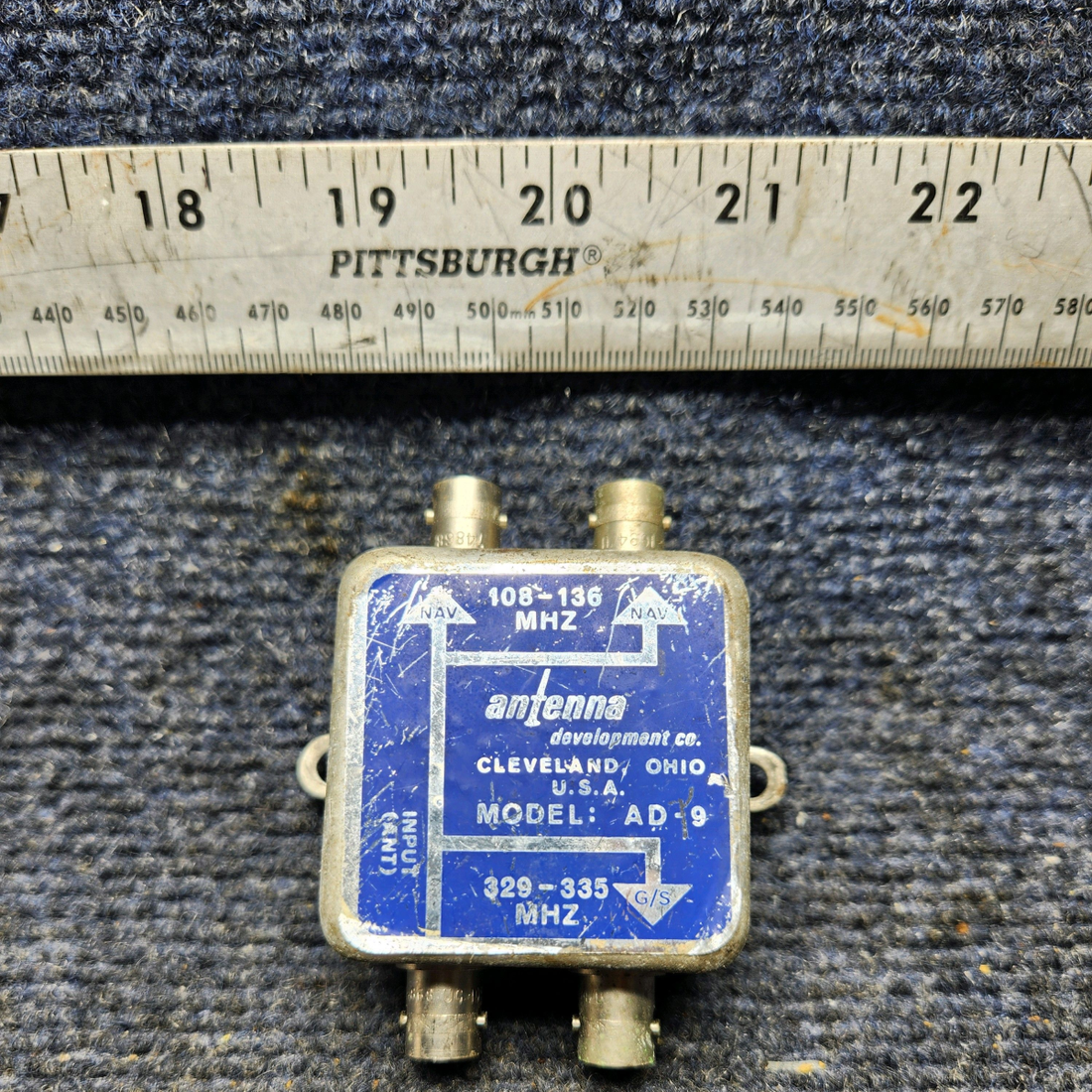 Used aircraft parts for sale, AD-9 Antenna Development Engineering DUAL NAV-GLIDESLOPE ANTENNA COUPLER