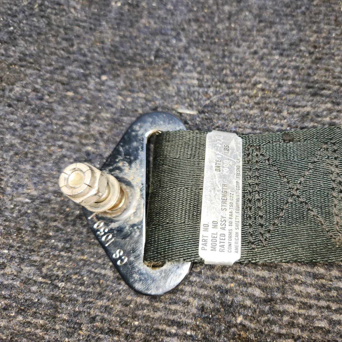 Used aircraft parts for sale, 449965-421-2264 AM-Safe 9600-22 Piper PA28-161 Seatbelt Assembly