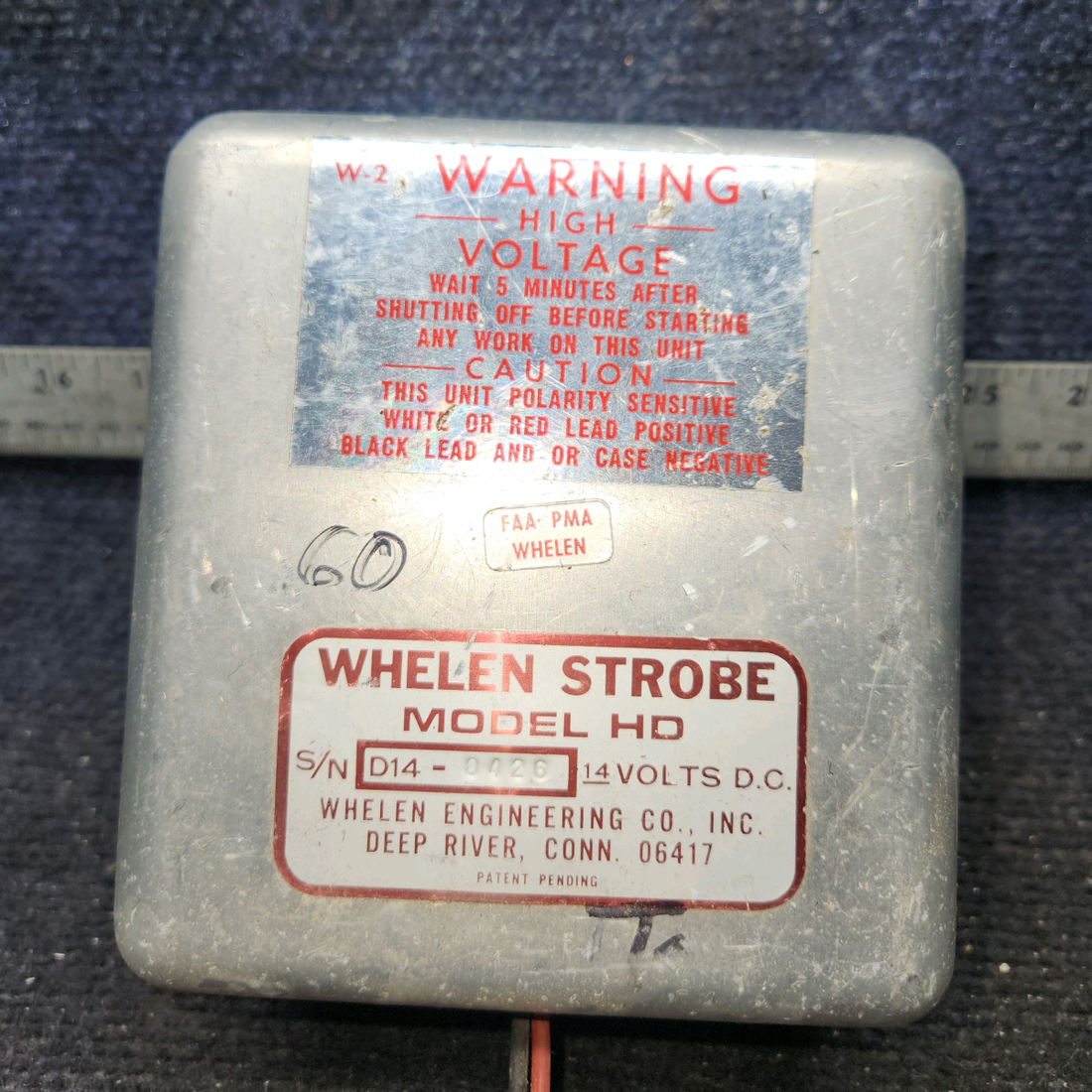 Used aircraft parts for sale, A413,T2-14 Whelen Strobe Light Power Supply (14V)