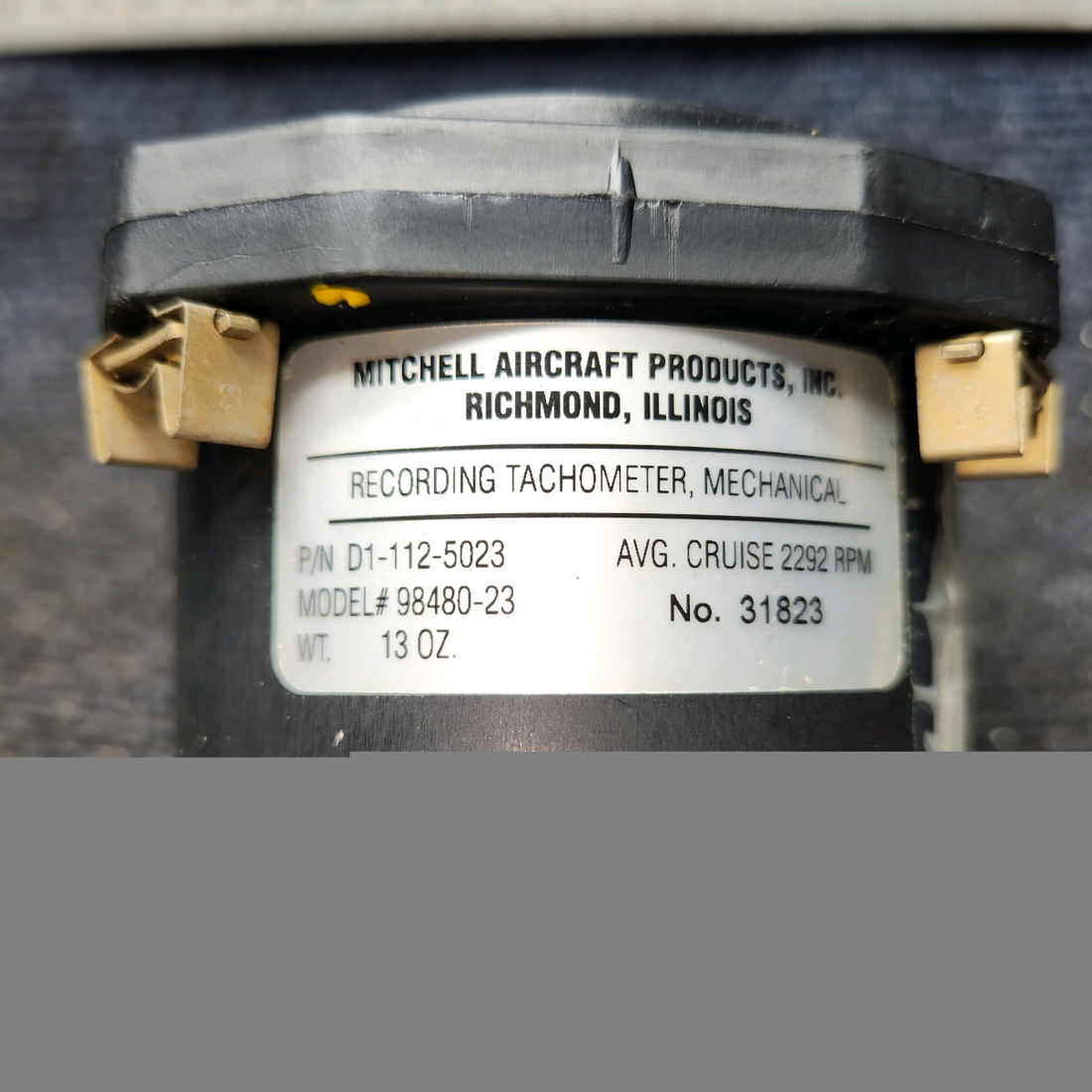 Used aircraft parts for sale, D1-112-5023 Mitchell Aircraft Production, Inc. Beechcraft C23 SUNDOWNER Recording Tachometer, Mechanical