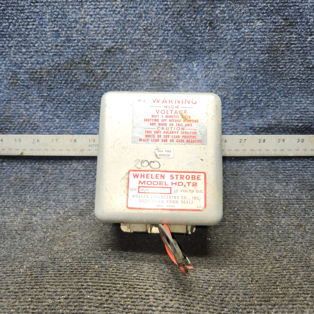 Used aircraft parts for sale, A413T2-14DF Whelen HD, T2 Strobe Light Power Supply 12V