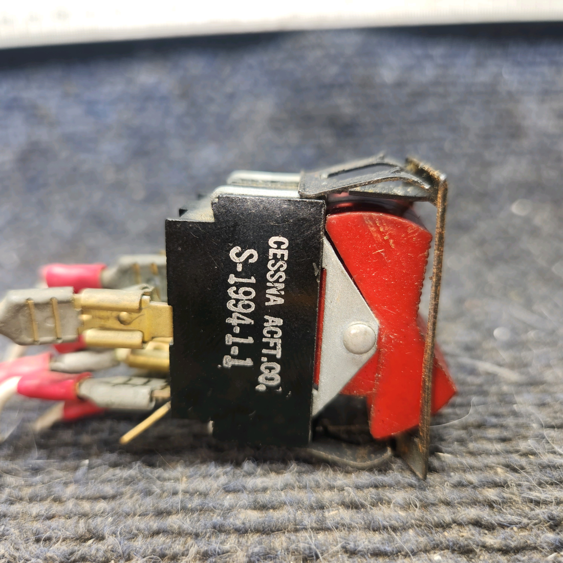 Used aircraft parts for sale, S1994-1-1 cessna 172k Dual Rocker Master Switch