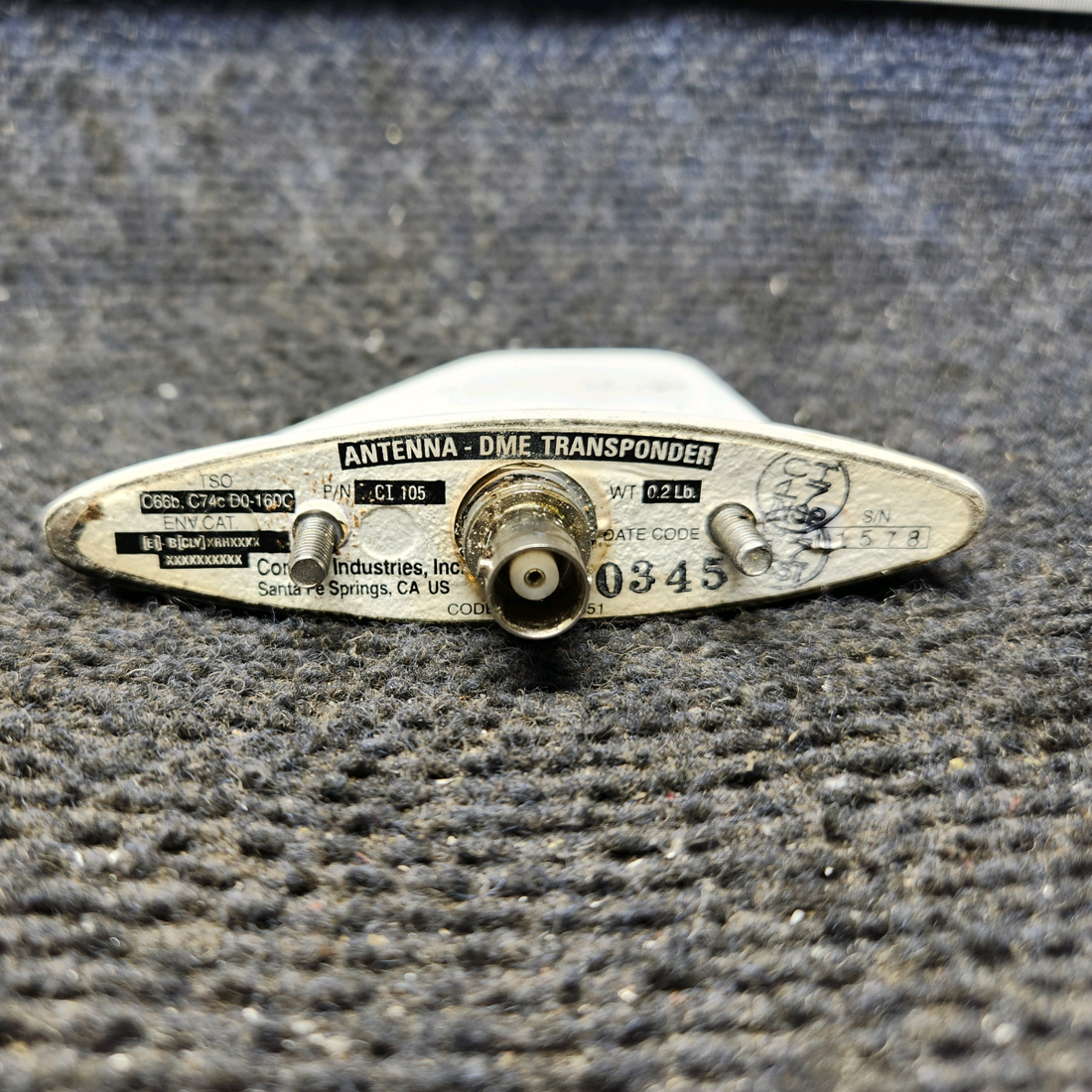 Used aircraft parts for sale, CI-105 Cessna 172E DME/Transponder Antenna