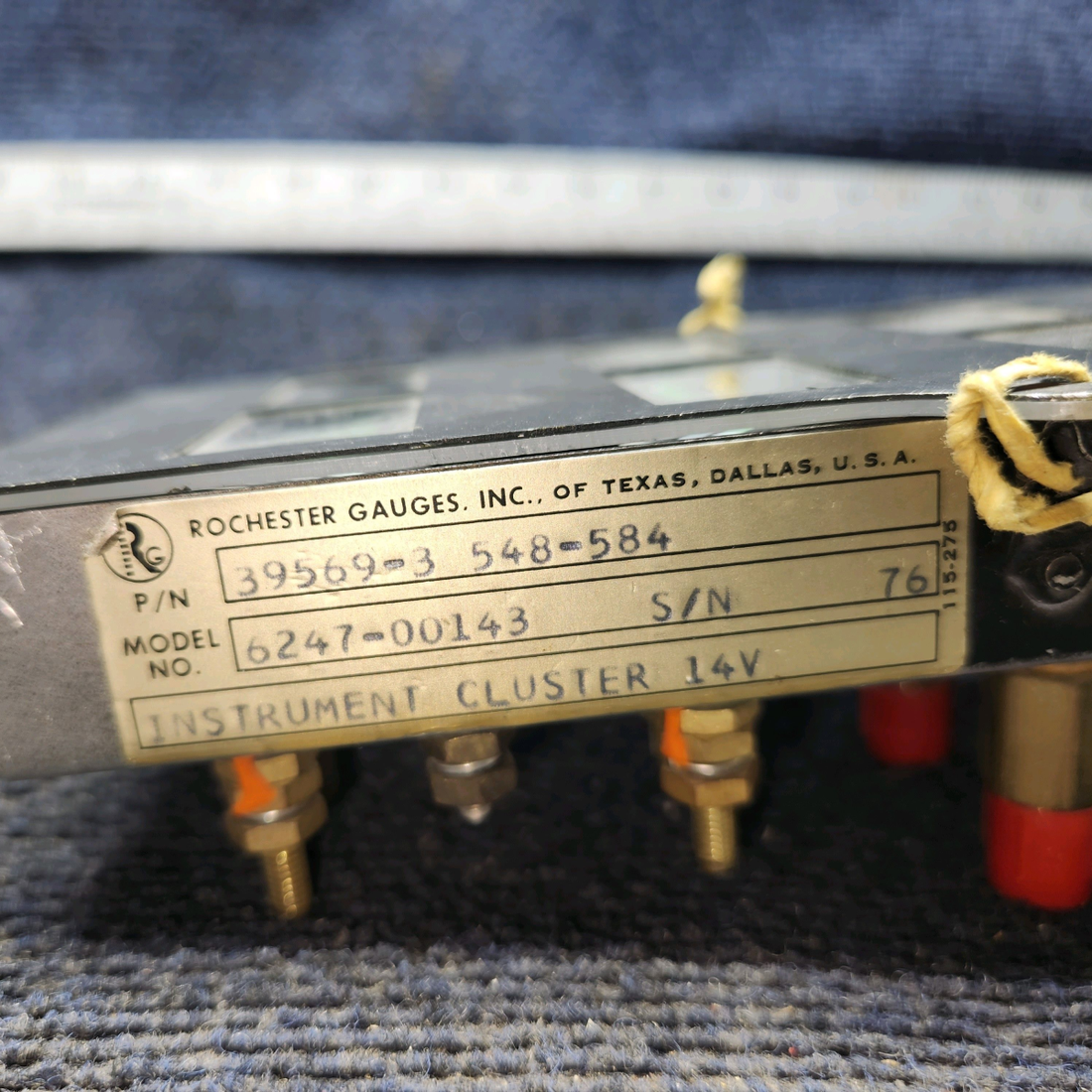 Used aircraft parts for sale, 39569-003 Rochester Gauges Piper PA34-220T Intrument Gauge Cluster (12V)