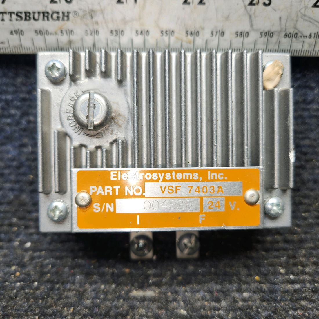 Used aircraft parts for sale, VSF7403A ElectroSystems Voltage Regulator (28V)