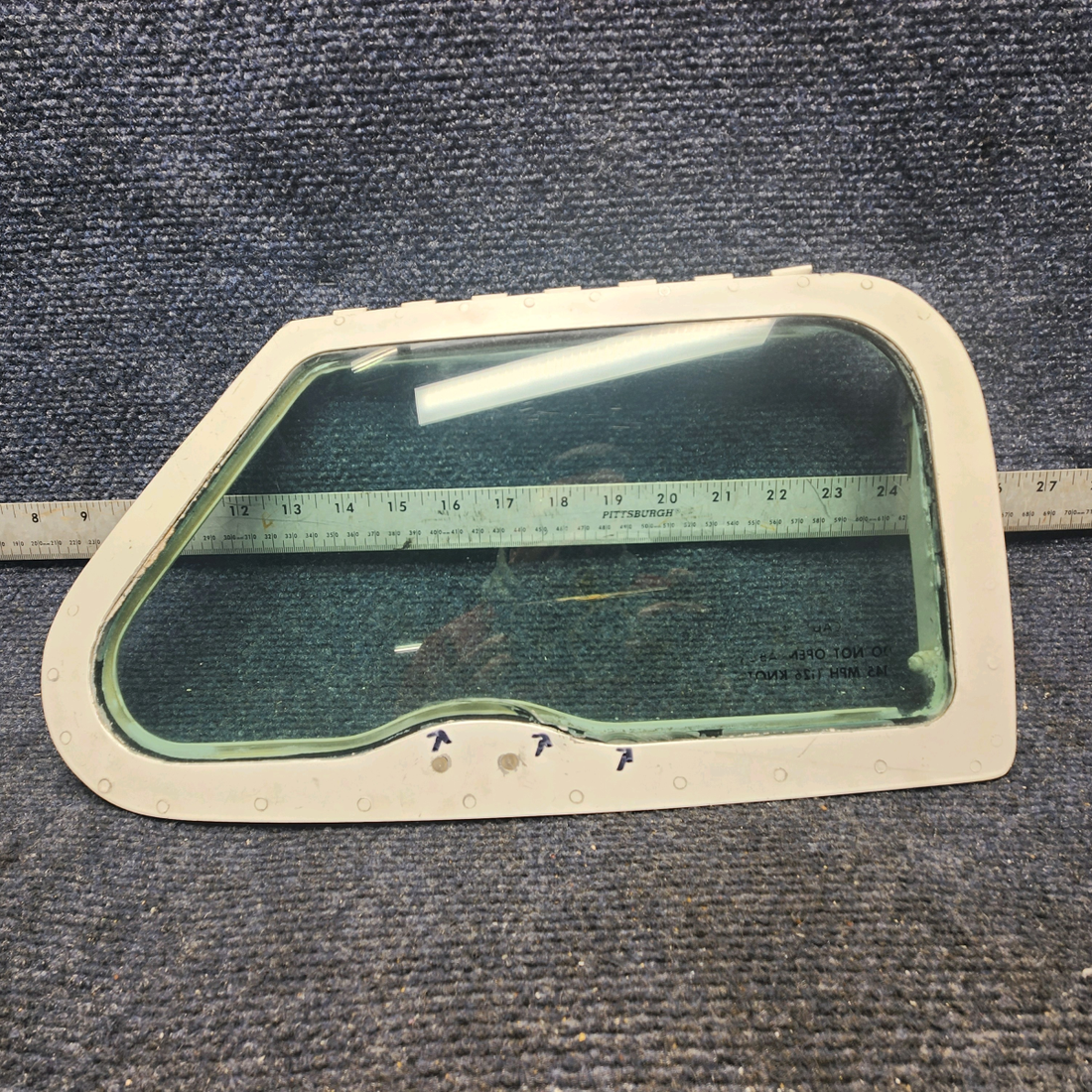 Used aircraft parts for sale, 96-420011-7 Beechcraft 95-B55 Baron STORM WINDOW HAVE A CRACK IN PLASTIC SEE PHOTOS