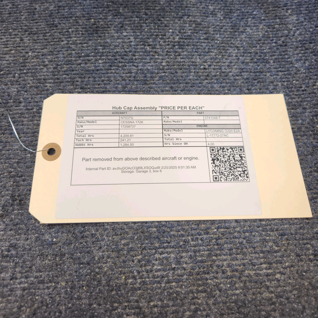 Used aircraft parts for sale, 0741048-7 CESSNA 172K HUB CAP ASSEMBLY "PRICE PER EACH"