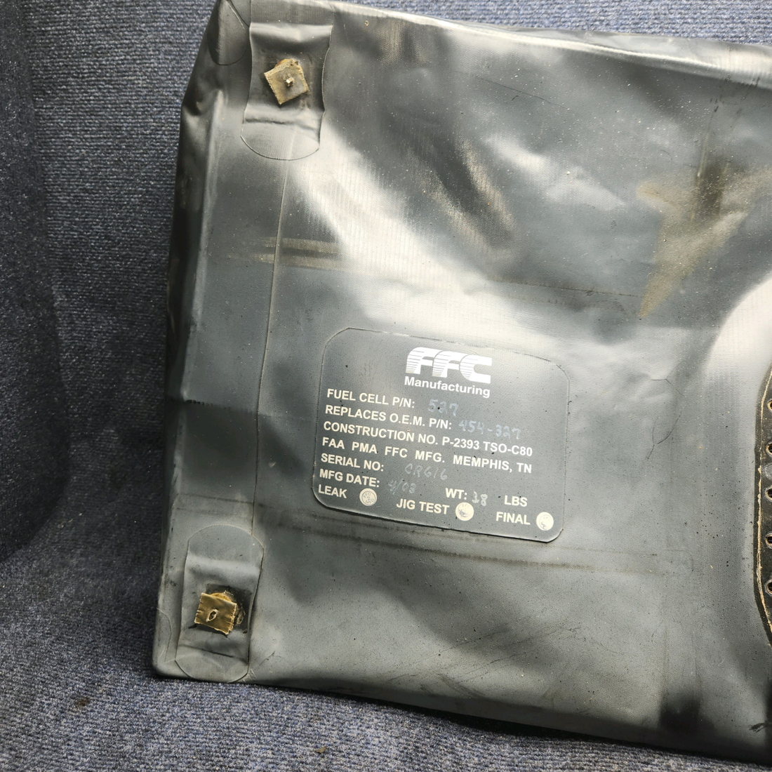 Used aircraft parts for sale, 454-327 PIPER PA-24-250 RH Aux Tank, 15 Gallons. MFG 04/2003