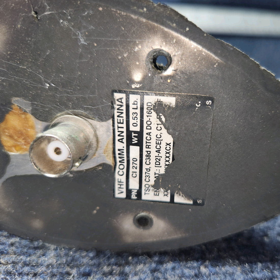 Used aircraft parts for sale, CI270 Dorne & Margolin Cessna 172RG VHF-COM 118-137MHZ Antenna