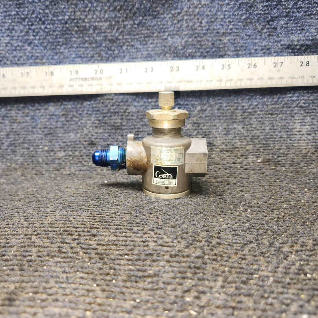 Used aircraft parts for sale, 32-436 Garwin cessna 150G Suction Relief Valve Assembly