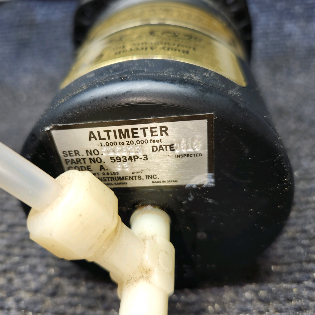 Used aircraft parts for sale, 5934PD-3 United Instruments Cessna 182G Altimeter indicator Code: A.83