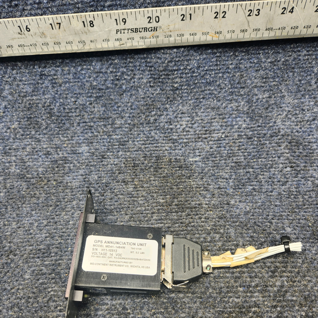Used aircraft parts for sale, MD41-1484W Mid-Continent Beechcraft F33A GPS ANNUNCIATOR DISPLAY UNIT (VOLTS: 14)