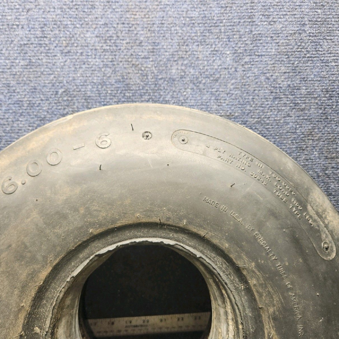 Used aircraft parts for sale, 30843 Air Hawk piper PA-28-181 6.00-6 4-Ply Type III Aircraft Tire with Tube