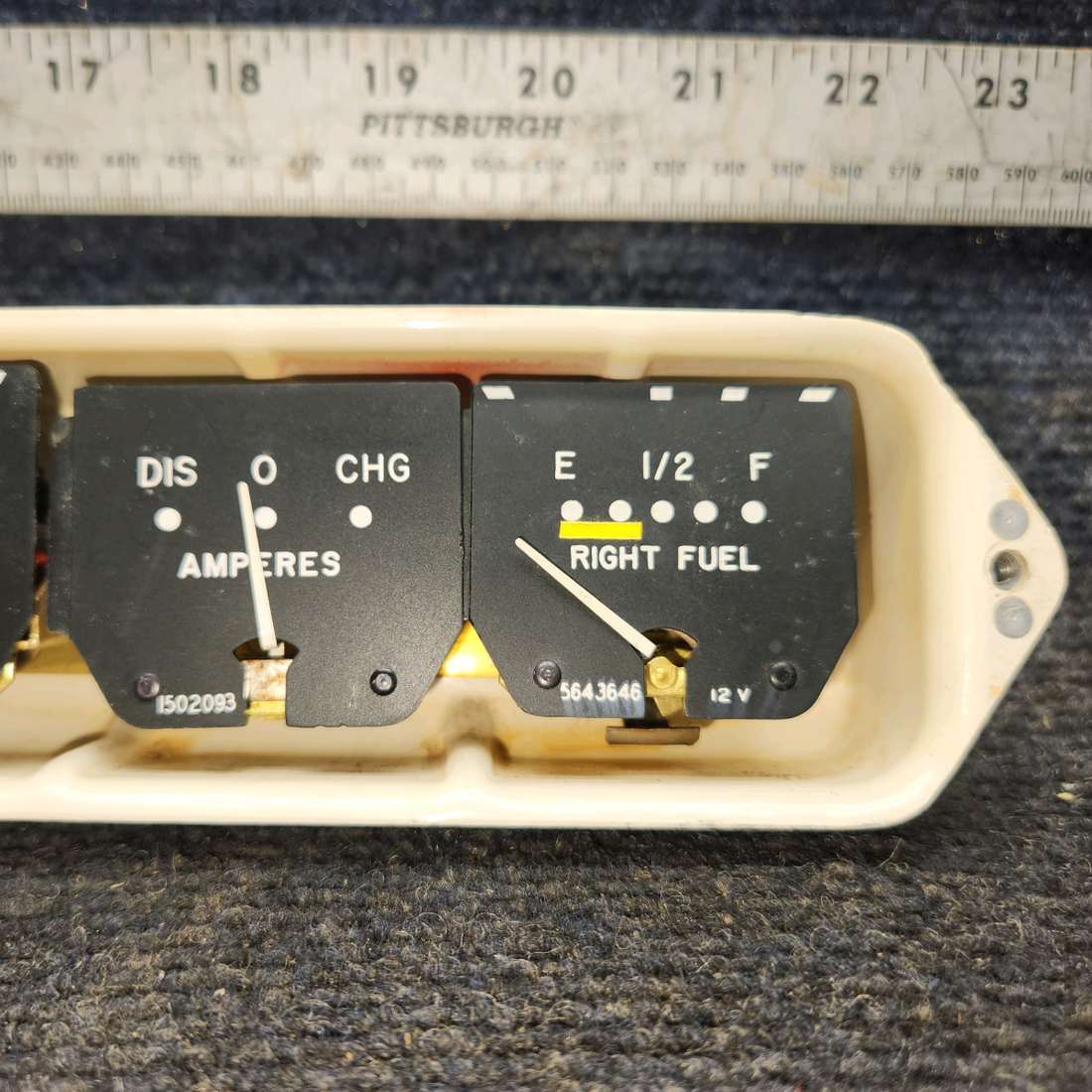 Used aircraft parts for sale, 35-324401-5 Beechcraft 35-B33 Instrument Gauge Cluster (Volts: 12)