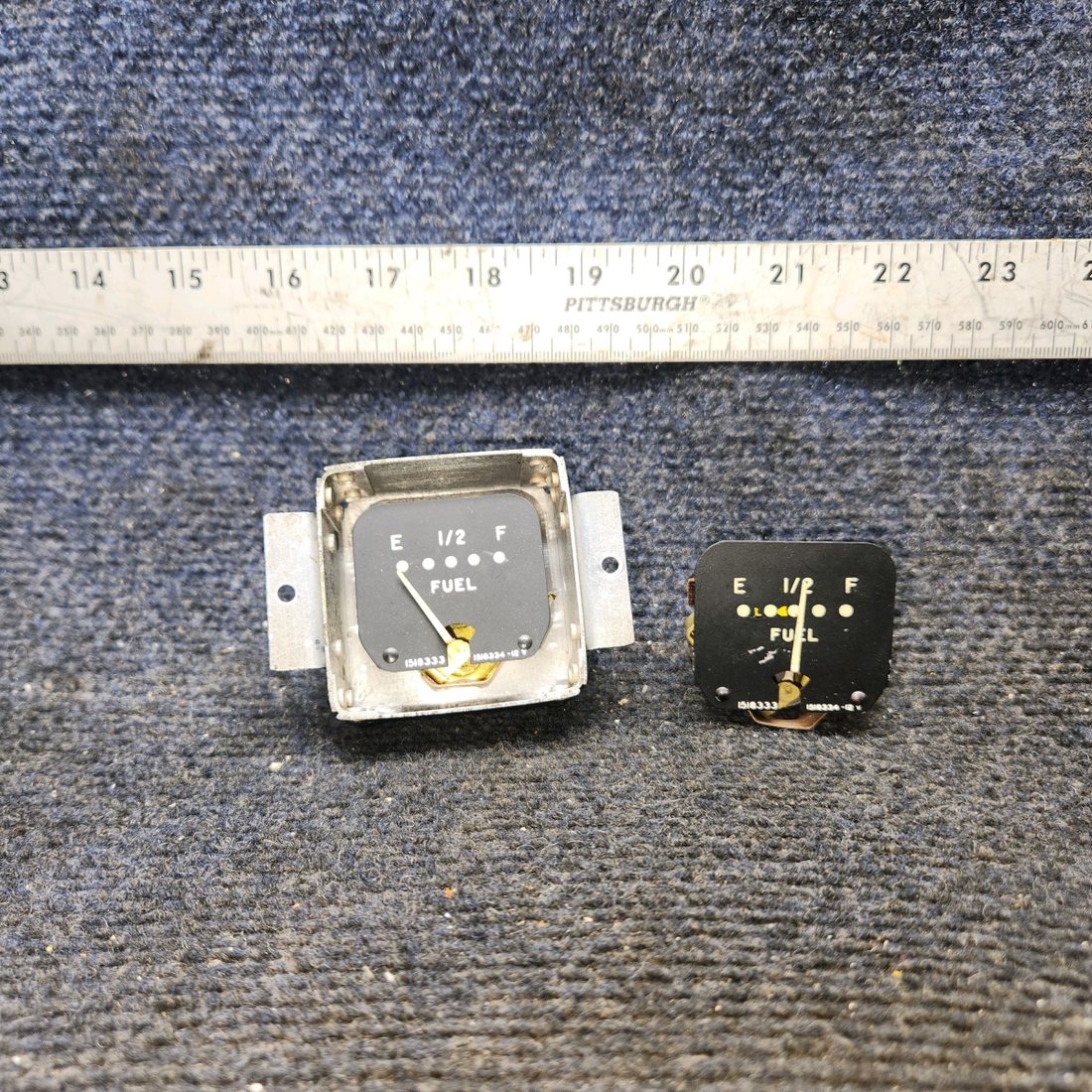 Used aircraft parts for sale, 1518333 Stewart-Warner Beechcraft Fuel Gauge Indicator (12V) Price per each.