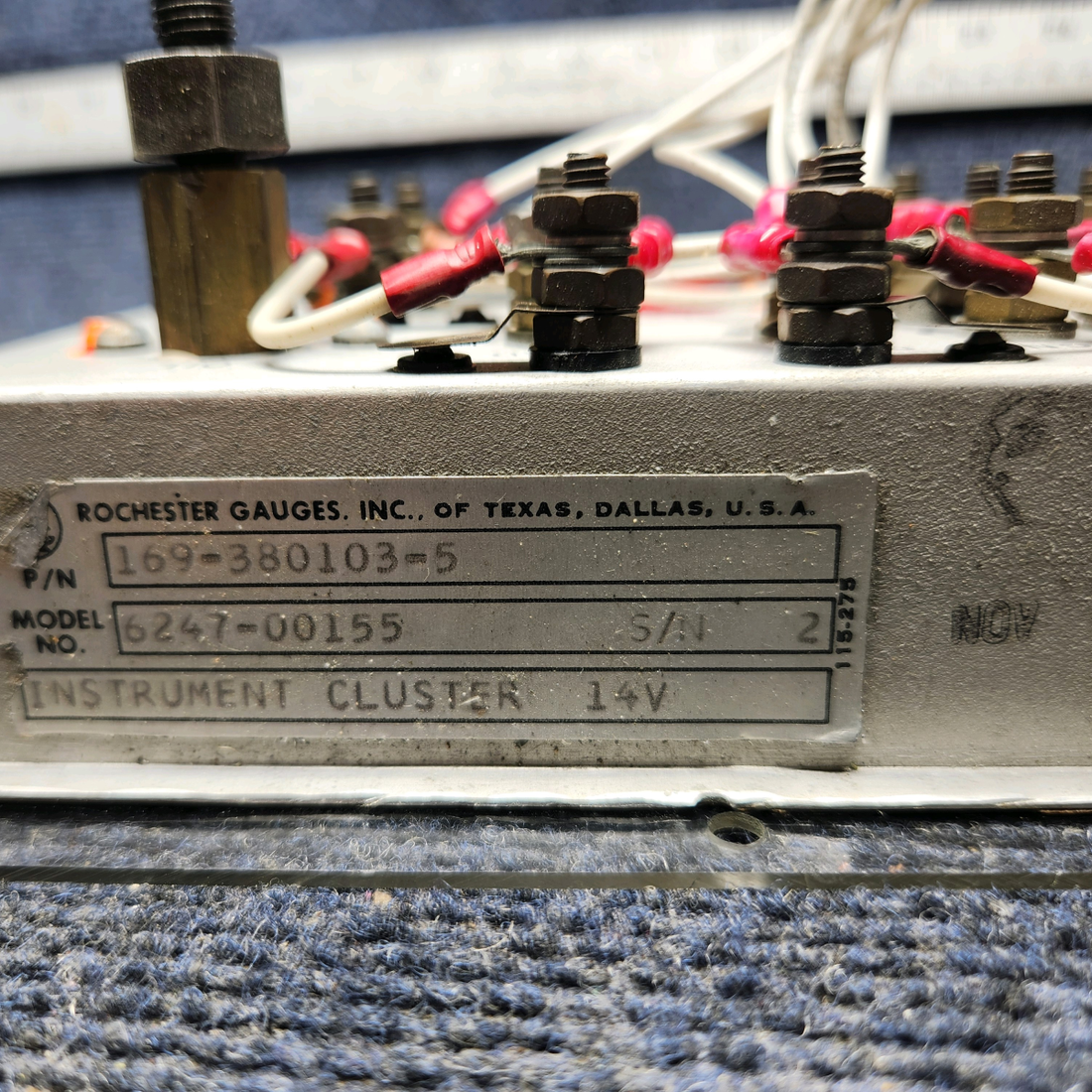 Used aircraft parts for sale, 169-380103-5 Beechcraft A24R Instrument Cluster Beech Sierra