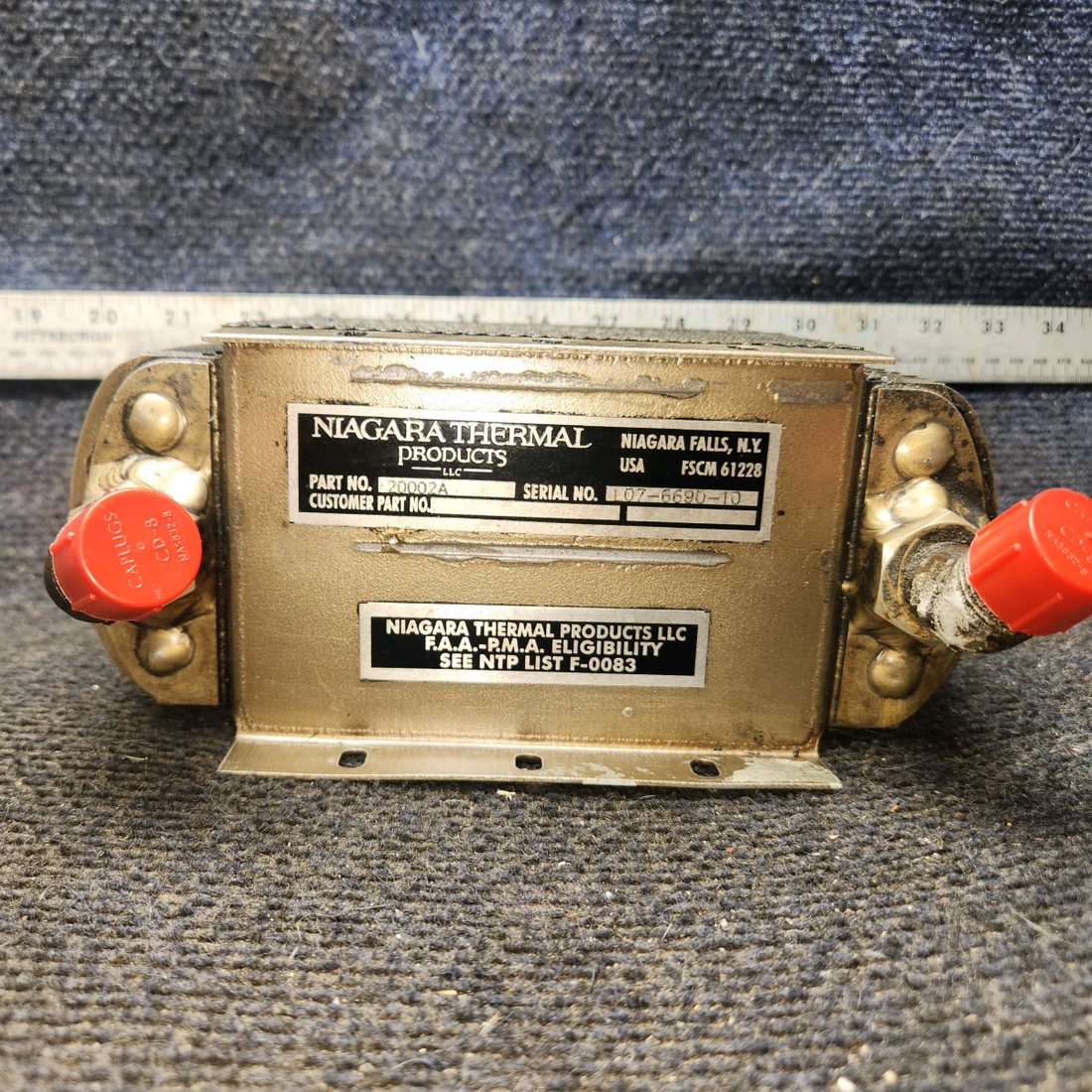 Used aircraft parts for sale, 18622-000 Niagara Thermal piper PA-28-181 Oil Cooler
