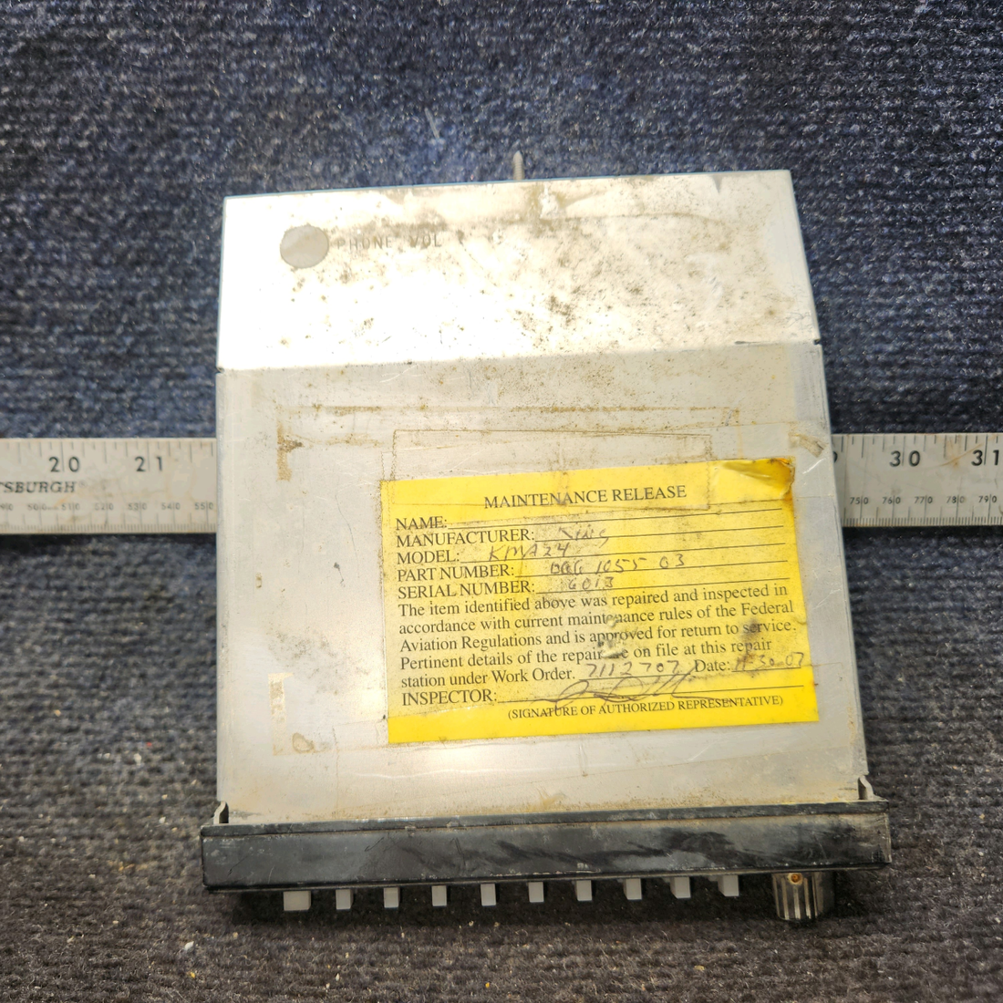 Used aircraft parts for sale, 066-1055-03 King KMA24 Cessna 172 Audio Selector Panel With Tray and Connector