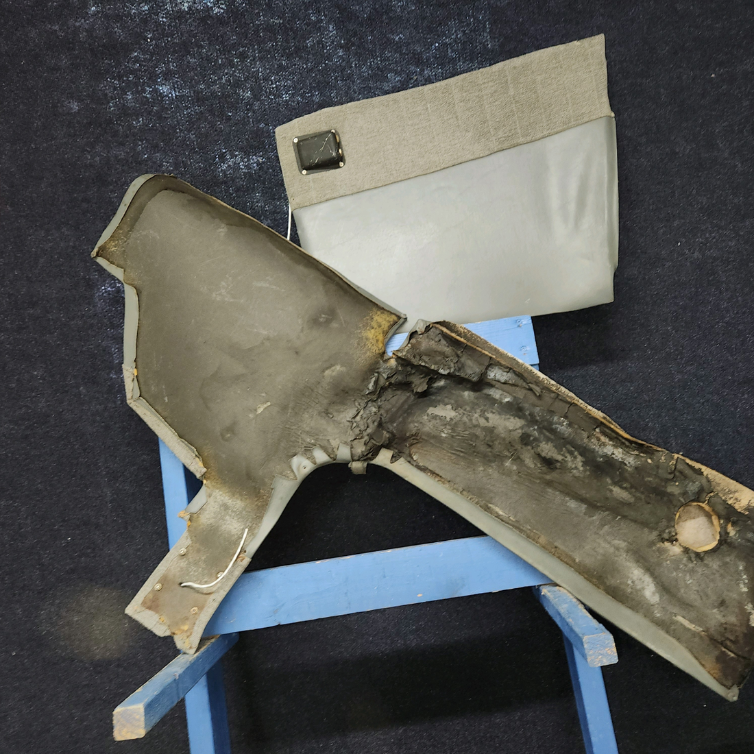 Used aircraft parts for sale, 68061-002, 99359-000, 99358-000 Piper PA-28-140 Complete Seat Upholstery Set with Most Interior Panels