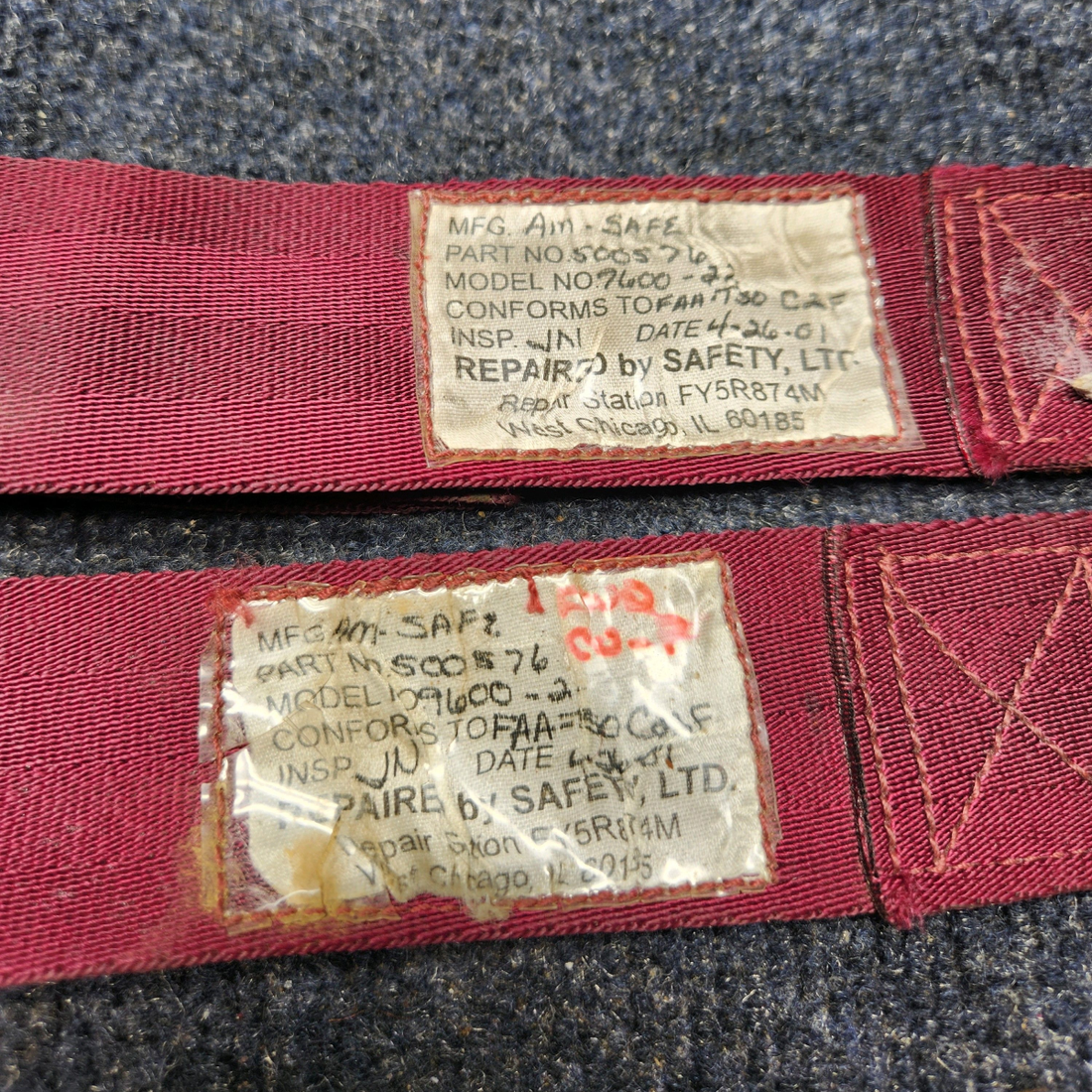 Used aircraft parts for sale, PS50039-4-4A Piper PA32RT-300 SEAT BELT ASSY REAR