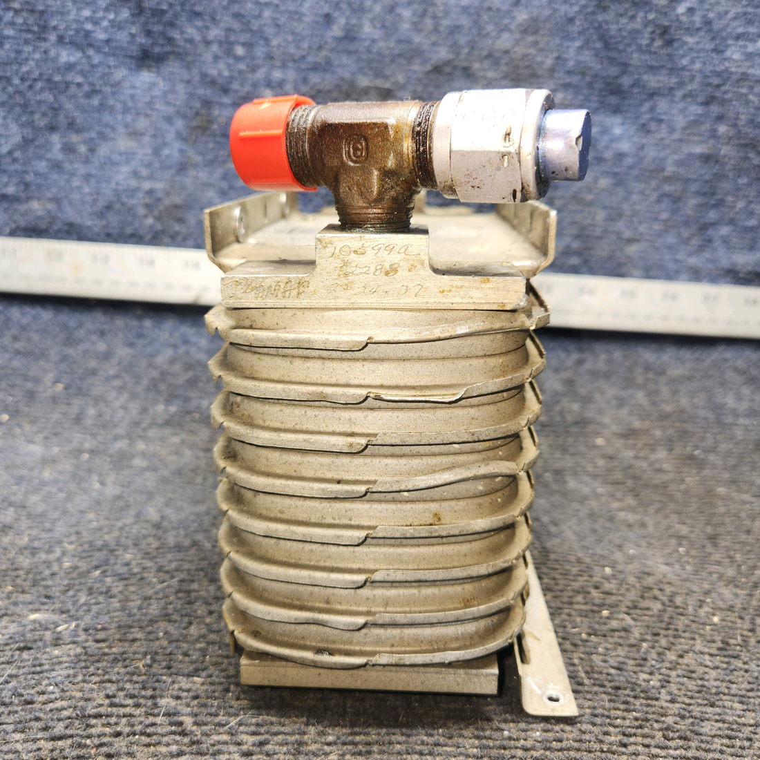 Used aircraft parts for sale, 10599A Stewart Warner cessna 172N Oil Cooler