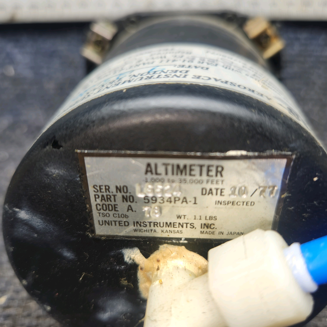 Used aircraft parts for sale, 5934PA-1 United Instruments cessna 172k Altimeter Indicator – Code A.78