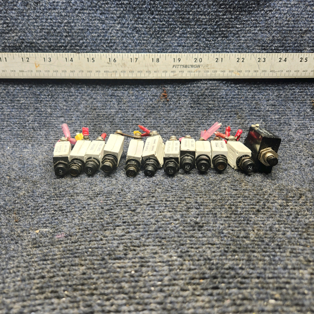 Used aircraft parts for sale, 7277-2-5 Beechcraft F33A KLIXON BREAKERS (1-3A / 6-5A /2-71/2A/2-10A/ 1- 20A) 12 TOTAL