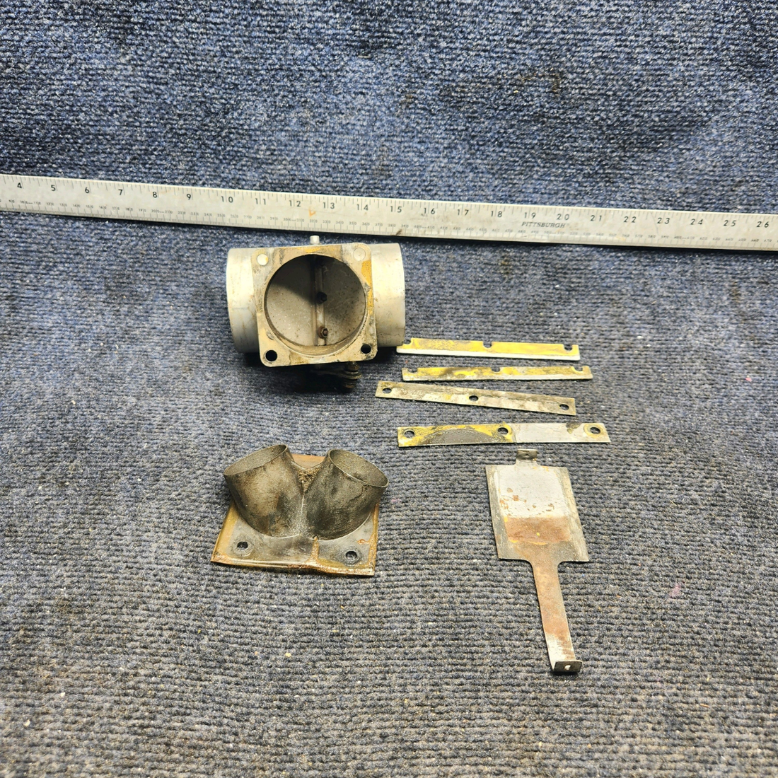 Used aircraft parts for sale, 169-910027-27 Beechcraft A23A Musketeer Custom III CABIN HEAT VALVE WELD ASSEMBLY