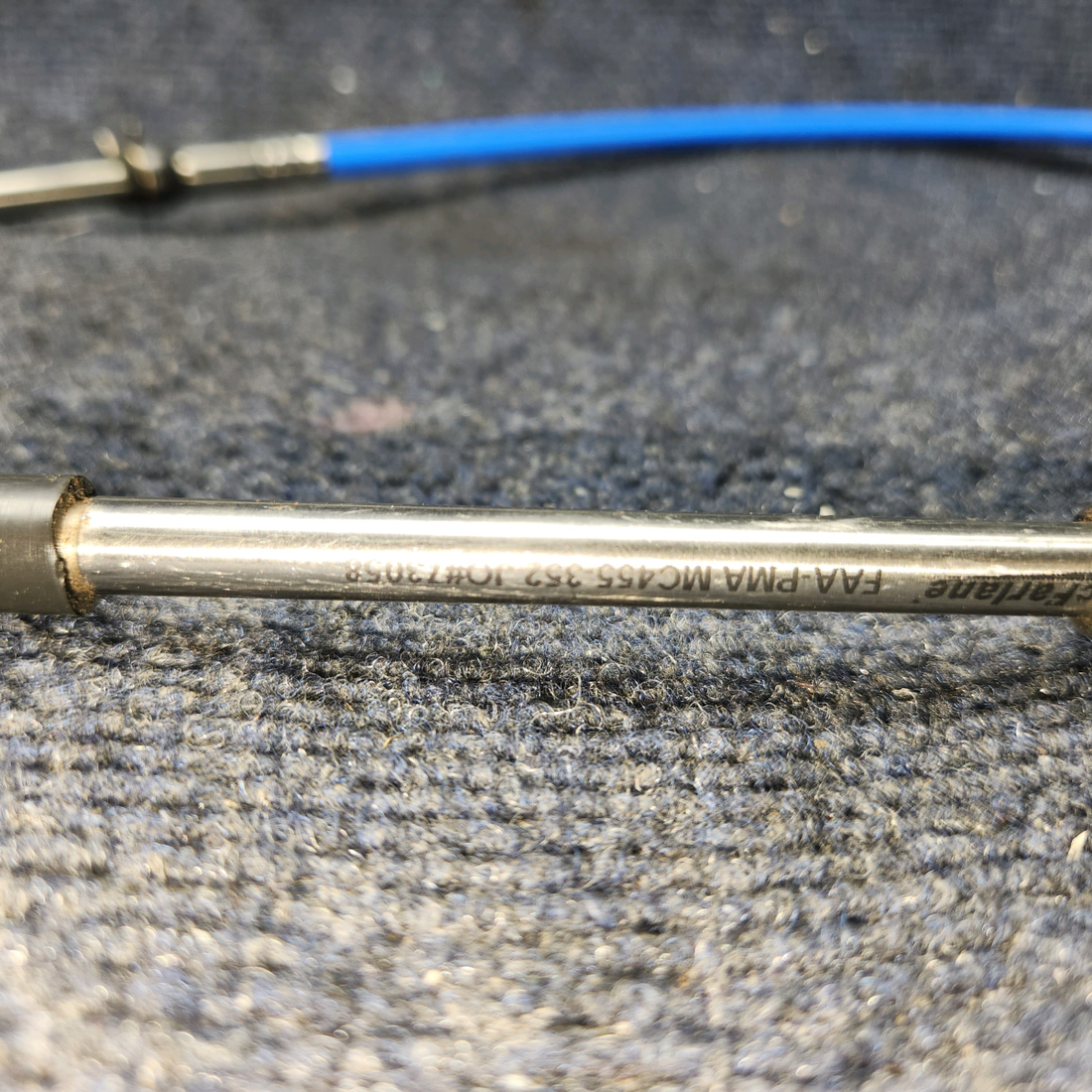 Used aircraft parts for sale, 67639-008 Piper PA28-140 Throttle Control Cable L: 44”