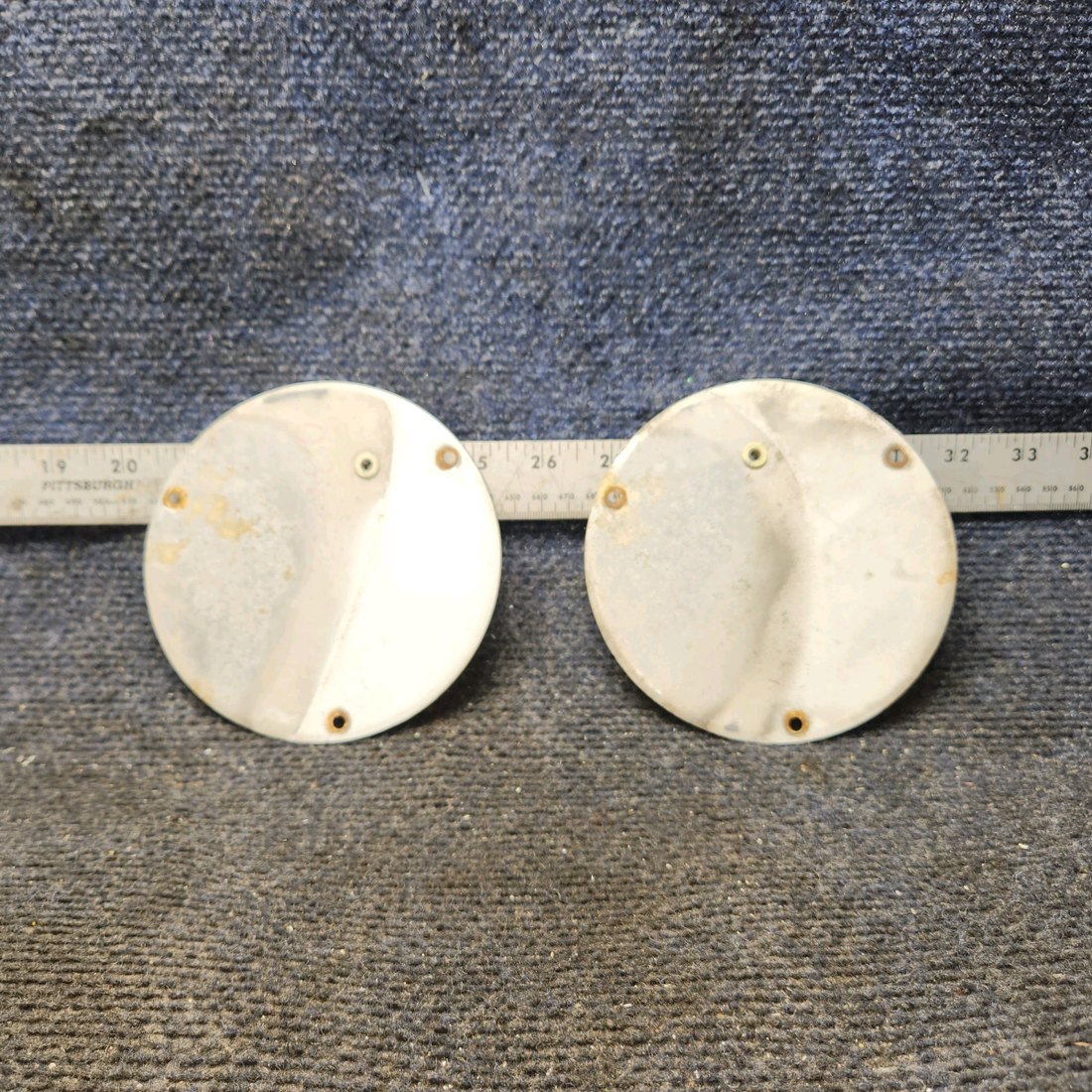Used aircraft parts for sale, S225-2 Cessna 172F Inspection Plates - 5" , 3 holes (Set of 2)