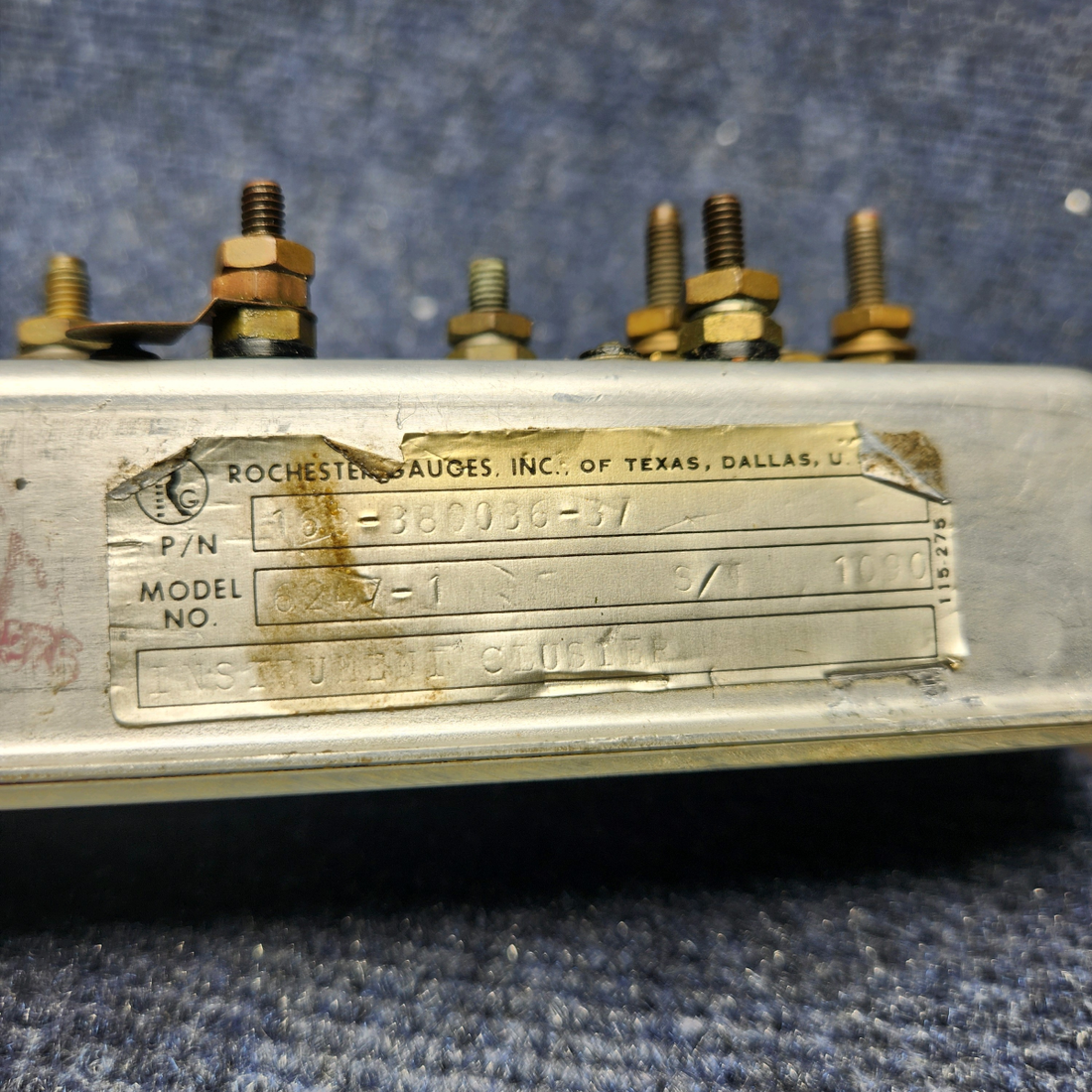 Used aircraft parts for sale, 169-380036-37 Rochester  [part_model] Beechcraft C23 SUNDOWNER ROCHESTER 6247-1 INSTRUMENT GAUGE CLUSTER ASSEMBLY
