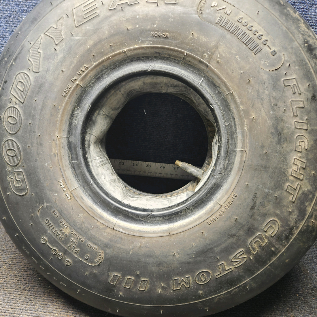 Used aircraft parts for sale, 606C66-8 Goodyear Beechcraft 35-33 Flight Custom III Tire