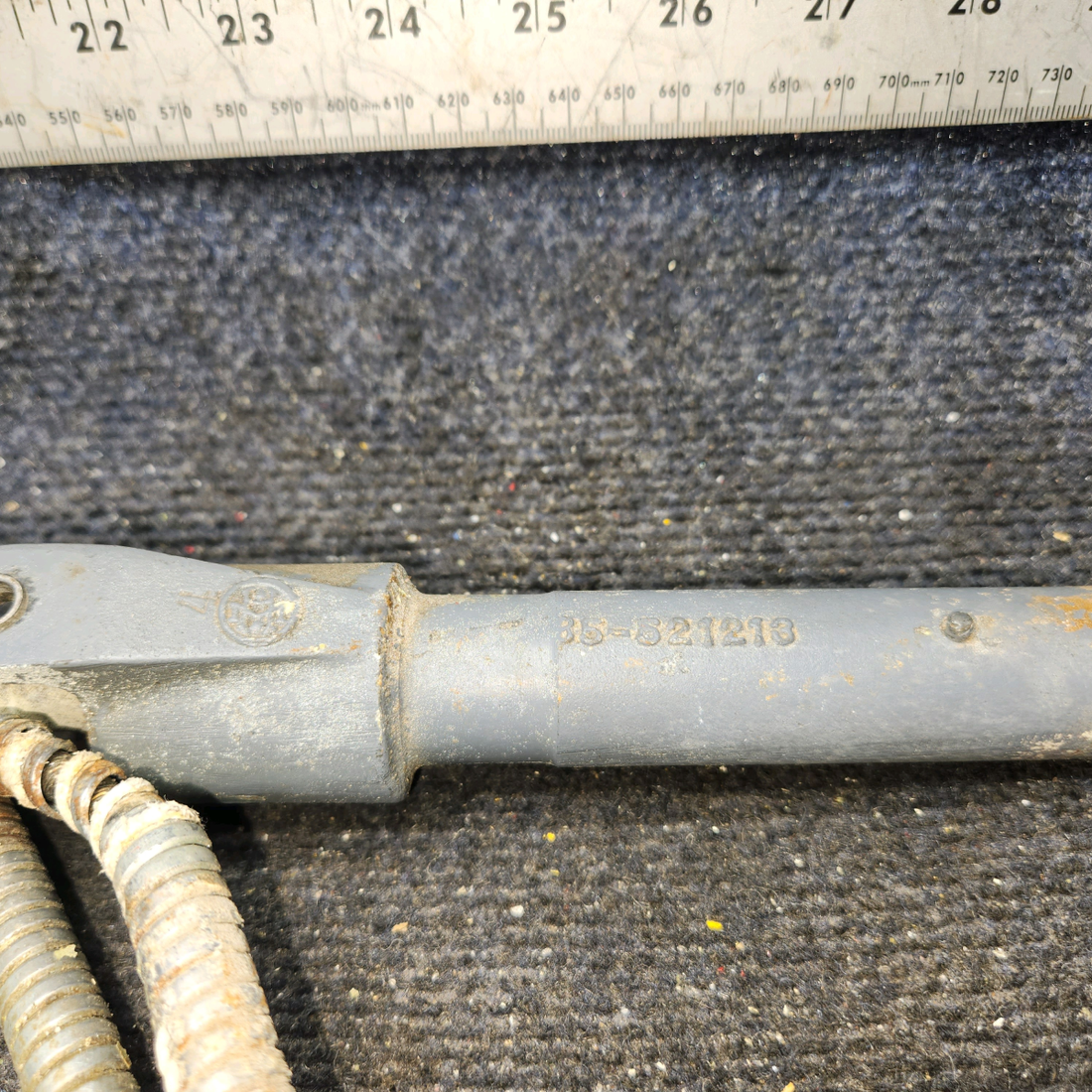 Used aircraft parts for sale, 35-521212, 35521212-10 BEECHCRAFT F35 Flap Actuator Housing with Piston Includes Cable – RH Side