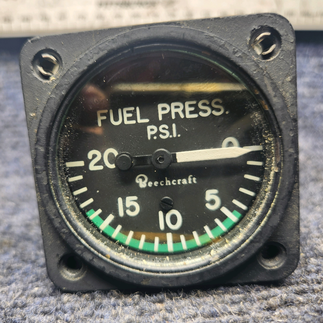 Used aircraft parts for sale, 169-380018-1 Beechcraft A23A Musketeer Custom III FUEL PRESSURE INDICATOR
