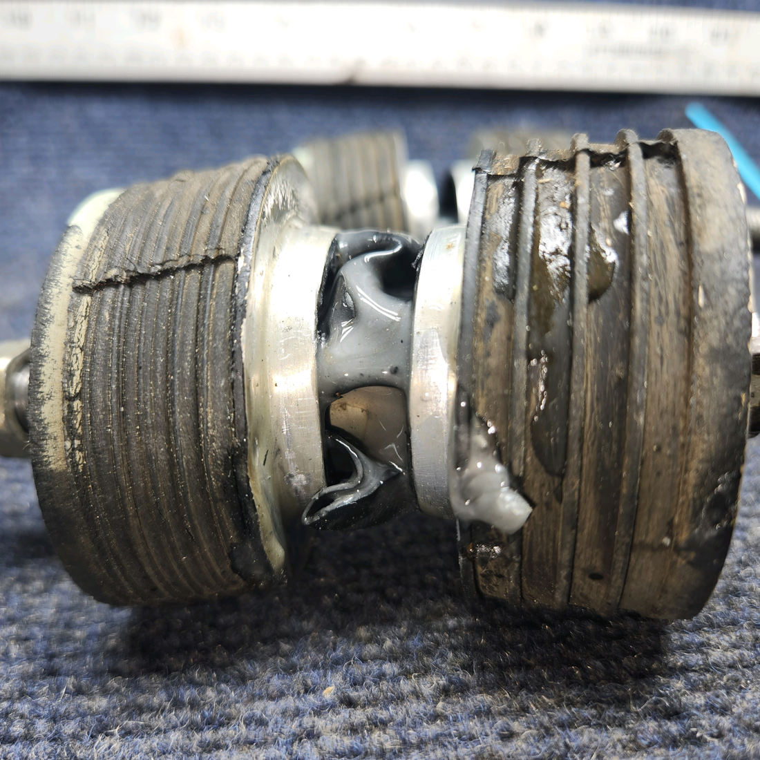 Used aircraft parts for sale, J10778-14 , J10778-16 Lord Beechcraft A24R Engine Mount-SEE PHOTOS FOR DETAILS-SET OF FOUR.