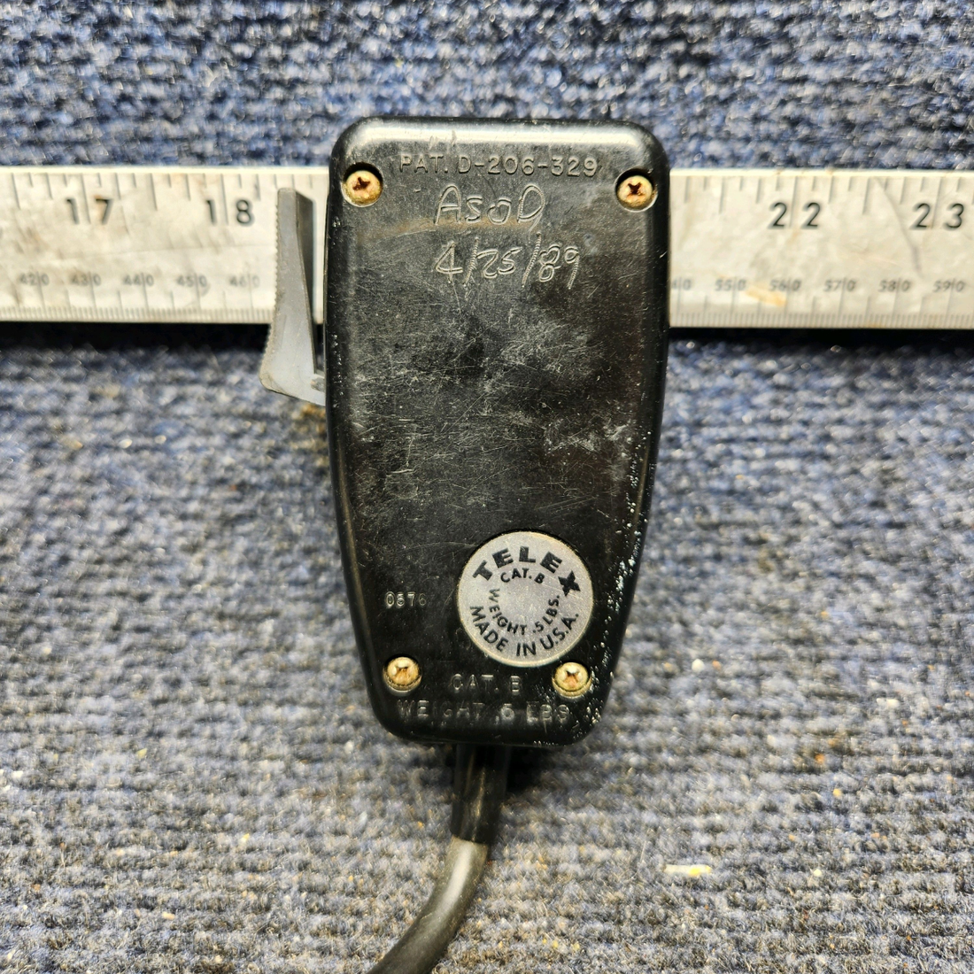 Used aircraft parts for sale, TEL-66C telex NOISE CANCELLING CARBON MICROPHONE