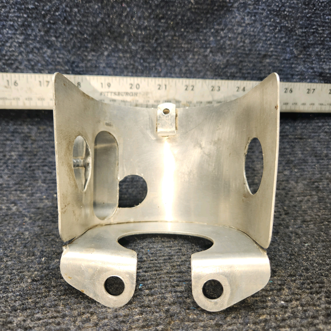 Used aircraft parts for sale, 63422-000 Piper PA28-140 Fuel Pump Baffle - has a crack on weld