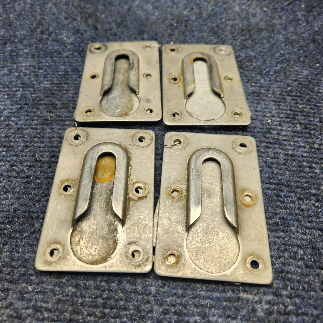 Used aircraft parts for sale, 99141-003 Piper PA32RT-300 AFT SEAT ATTACH PLATE SET WITH BACKPLATE SET OF FOUR