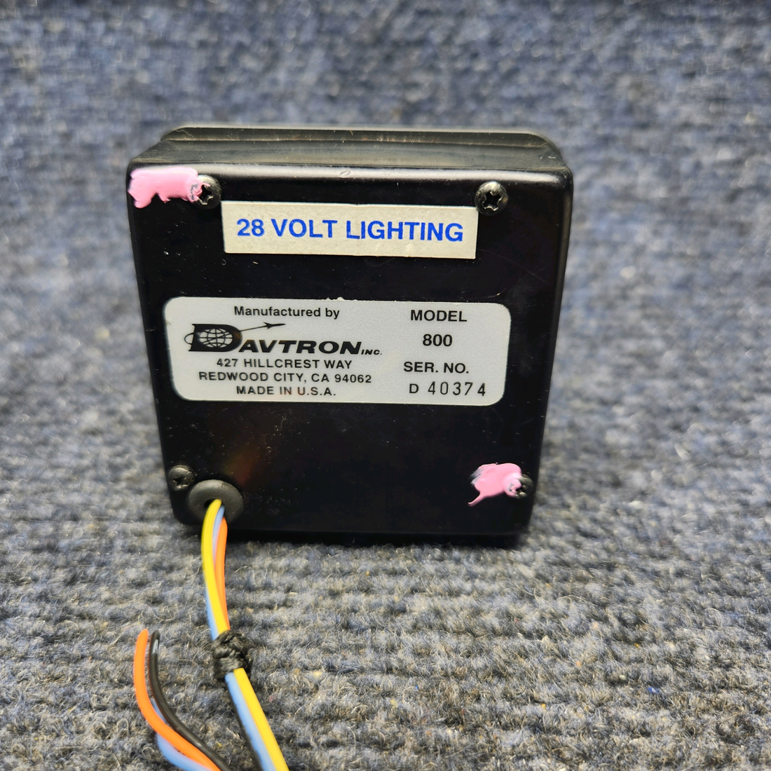Used aircraft parts for sale, M800 PIPER PA28-161 Warrior III DAVTRON CHRONOMETER INDICATOR