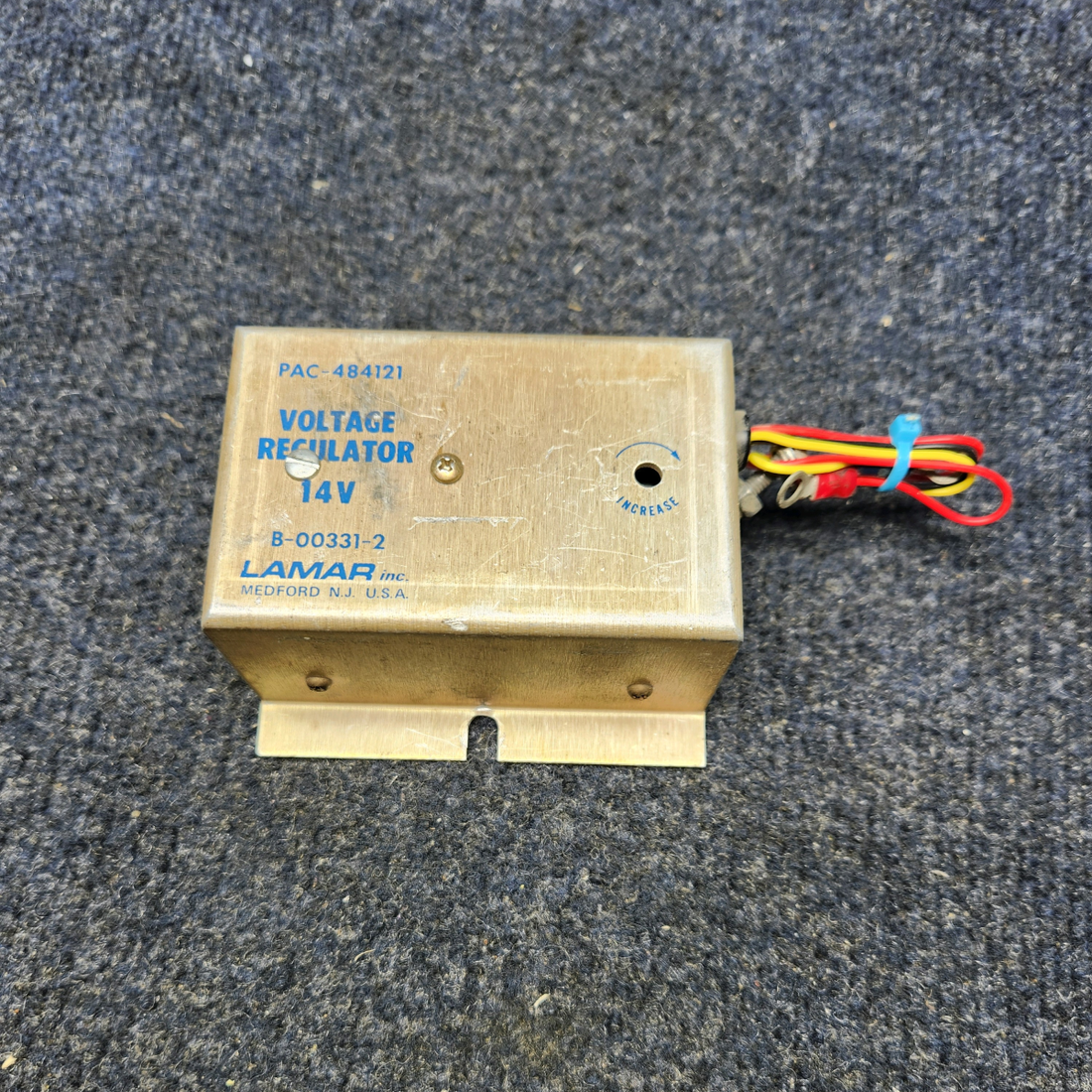Used aircraft parts for sale, B-00331-2 Lamar Texas Several LAMAR VOLTAGE REGULATOR (VOLTS: 14) (OHD)
