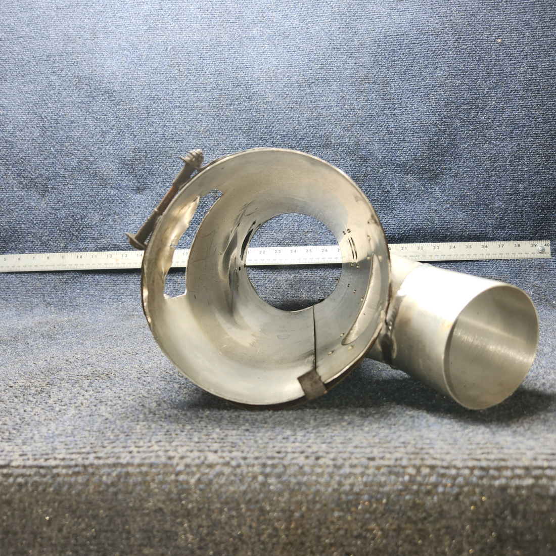 Used aircraft parts for sale, 66704-002 Piper PA28-140 Muffler Shroud- Has dents