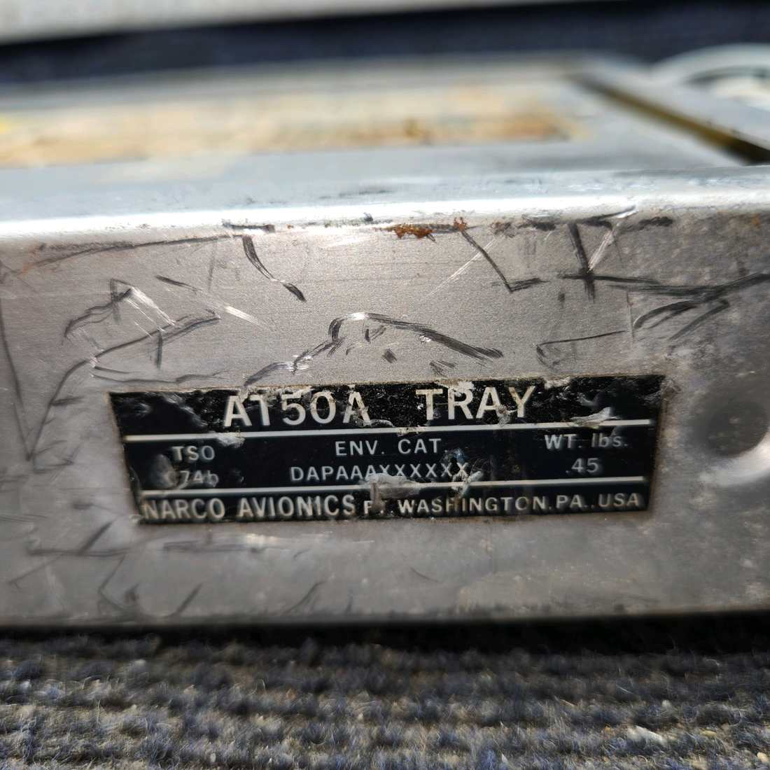 Used aircraft parts for sale, AT50A Narco Avionics AT-50A Cessna 172F Transponder with tray and connectors