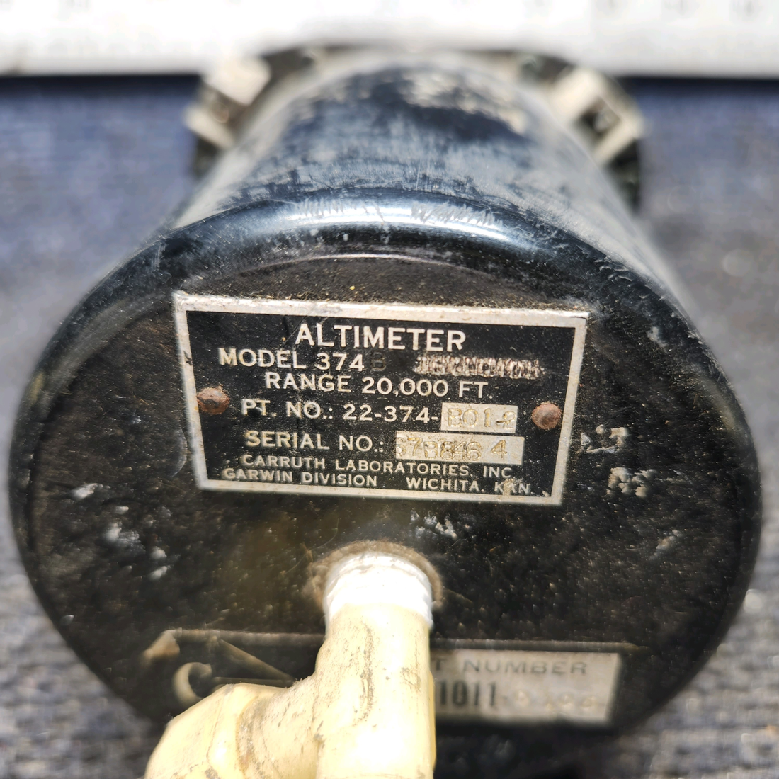 Used aircraft parts for sale, 22-374-B01-2 Garwin 374B cessna 150G Altimeter
