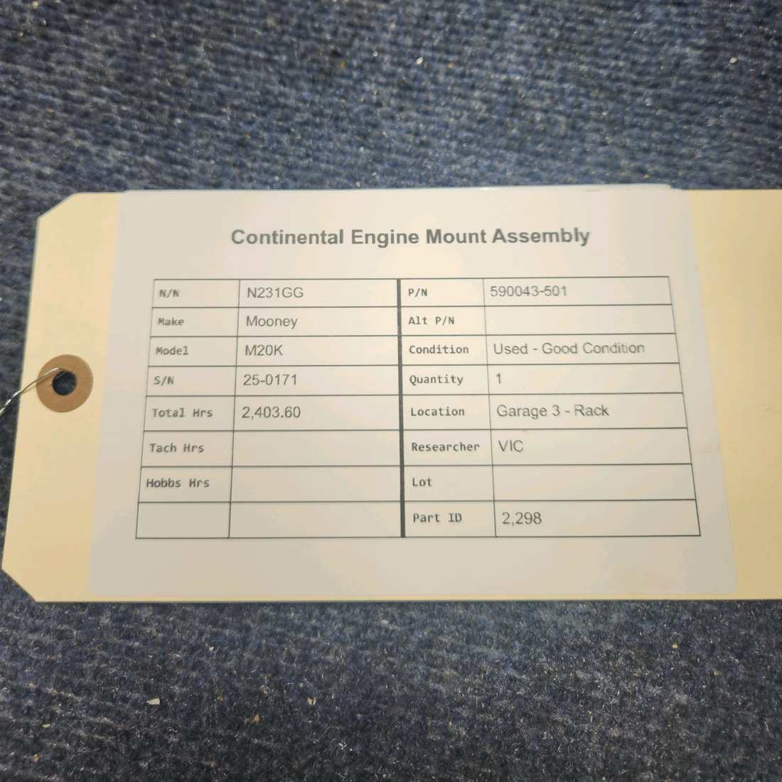 Used aircraft parts for sale, 590043-501 Mooney M20K CONTINENTAL ENGINE MOUNT ASSEMBLY