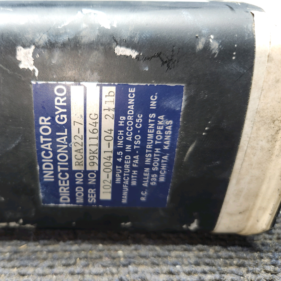 Used aircraft parts for sale, RCA22-7 RC Allen Cessna 172 Horizon GYRO Indicator
