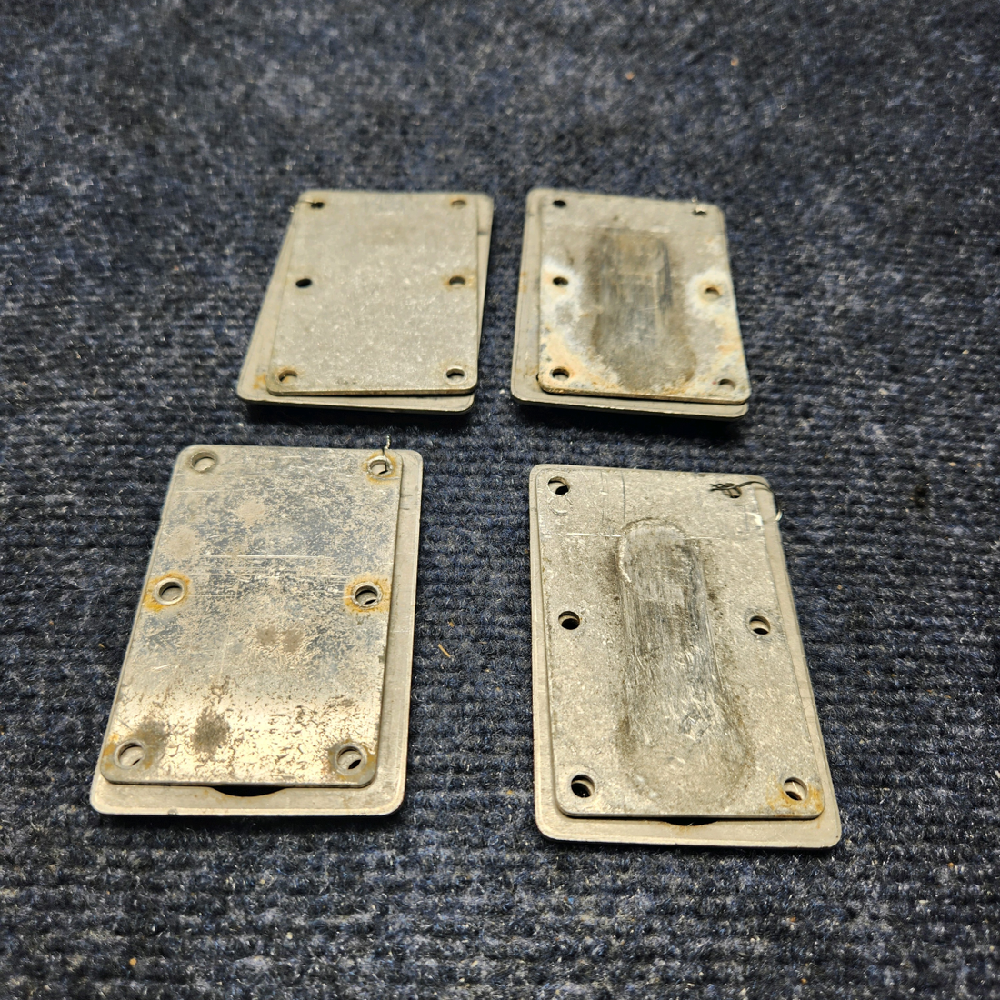 Used aircraft parts for sale, 99141-003 Piper PA32RT-300 AFT SEAT ATTACH PLATE SET WITH BACKPLATE SET OF FOUR