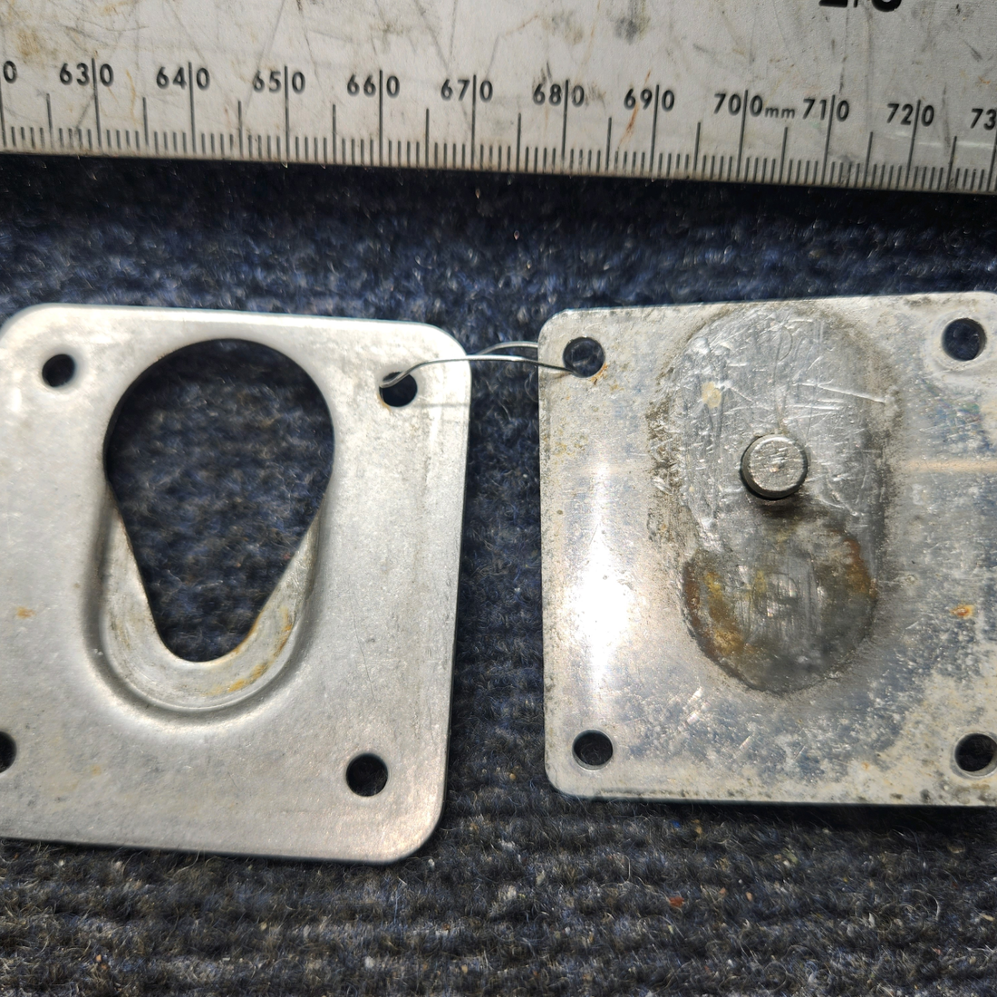 Used aircraft parts for sale, 79781-002 Piper PA32RT-300 Aft Seat Attach Plate Set with Backplate