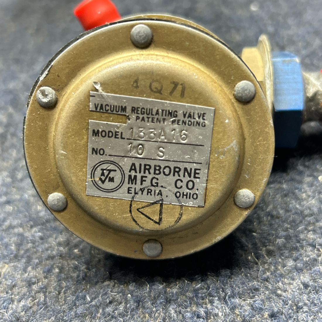 Used aircraft parts for sale, C482001-0401 PIPER- CESSNA-BEECH- MOONEY VARIOS VACUUM REGULATOR VALVE